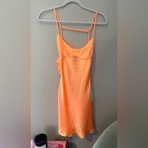 Bright Orange Zara Silk Dress